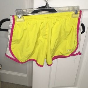 Girls Nike yellow gym shorts